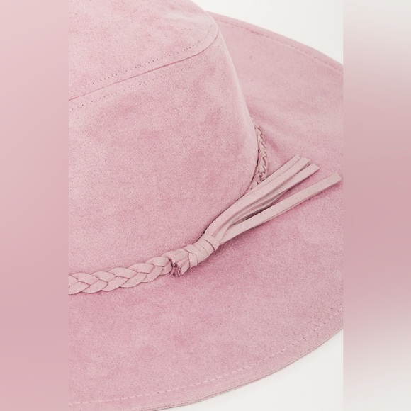 Fame Braided Faux Suede Hat - Picture 2 of 4